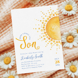 Invitación de Baby Shower Here Comes the Son Baby