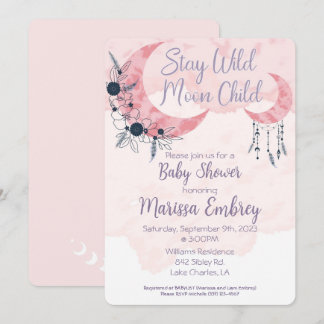 Invitación de Baby Shower Hippie para niños de la