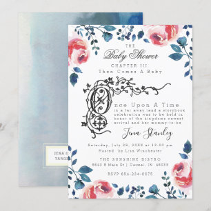 INVITACIÓN DE BABY SHOWER Historieta floral mode
