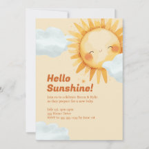 Invitación de Baby Shower Hola Sunshine