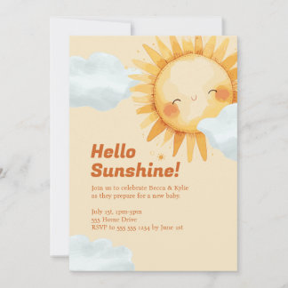 Invitación de Baby Shower Hola Sunshine