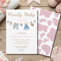 Invitación de Baby Shower 'Howdy Baby Little Cowgi