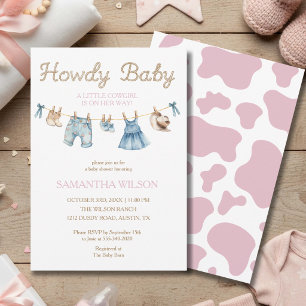 Invitación de Baby Shower 'Howdy Baby Little Cowgi