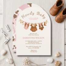 Invitación de Baby Shower 'Howdy Baby Little Cowgi