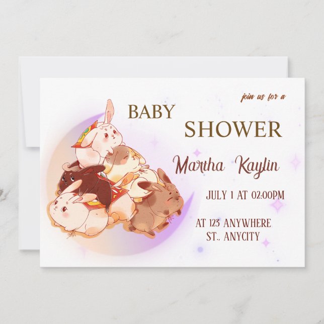 Invitación de baby shower imprimible (Anverso)