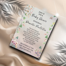 Invitación de baby shower inspirada en la naturale