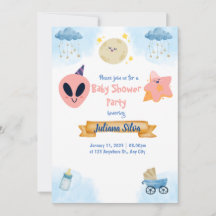 Invitación de Baby Shower Invitación de alienígena