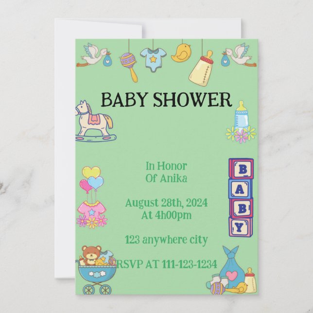 INVITACIÓN DE Baby Shower, INVITACIONES (Anverso)