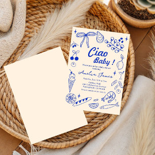 Invitación de baby shower italiana Ciao Baby dibuj