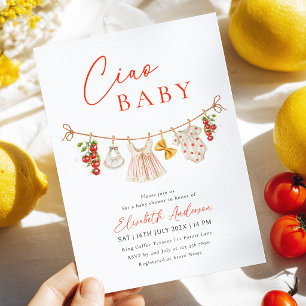 Invitación de Baby Shower Italiano Ciao Baby