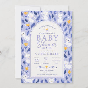 Invitación de baby shower Jardín Azul