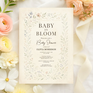 Invitación de Baby Shower Jardín de Flores Silvest