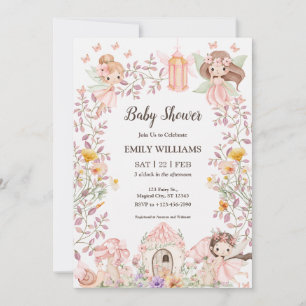 Invitación de Baby Shower Jardín de Hadas Mágico