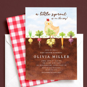 Invitación de Baby Shower Jardín de Pequeño Brote