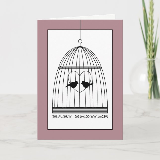 Invitación de Baby Shower Jaula de Pájaros de Cora (Anverso)