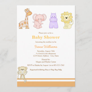 Invitación de Baby Shower Jungle Babies