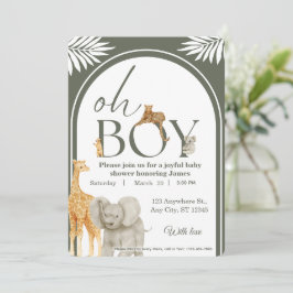 Invitación de Baby Shower Jungle Safari