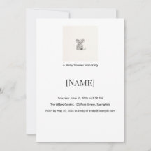 Invitación de baby shower Koala Mini editable