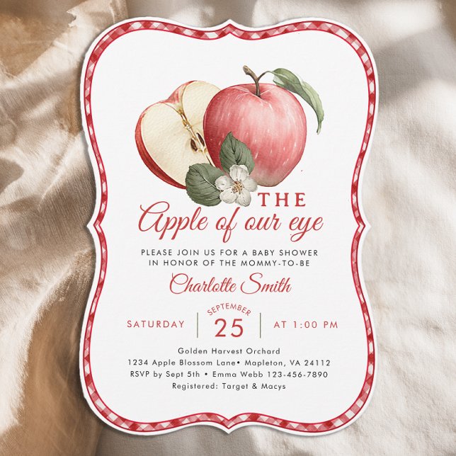 Invitación de Baby Shower 'La Niña de Nuestros Ojo (Apple of our eye Invite)