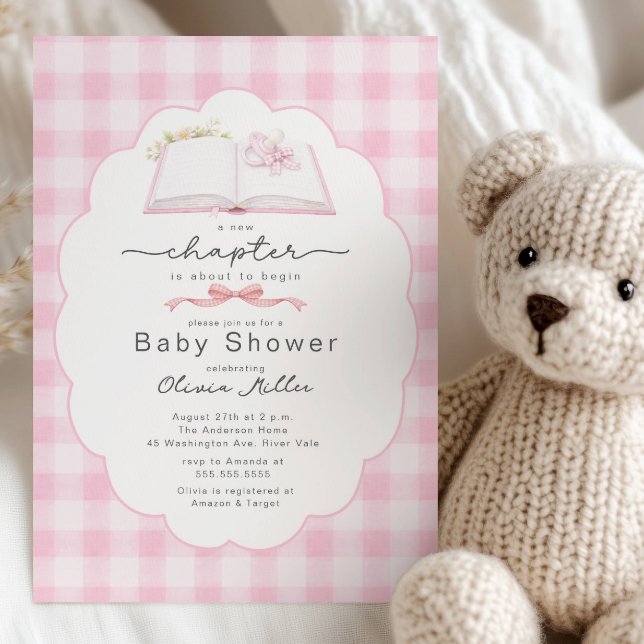 Invitación de Baby Shower Libro Rosa Nuevo Capítul (Subido por el creador)