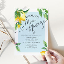 invitación de baby shower limón apretón principal