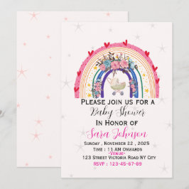 Invitación de baby shower linda y acogedora para f