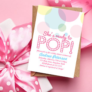 Invitación de baby shower Lista para Estallar