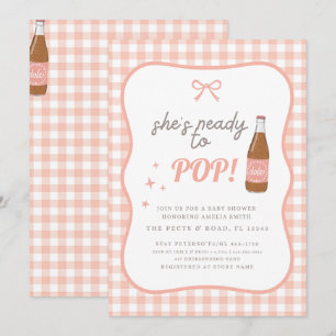 Invitación de baby shower lista para explotar niña