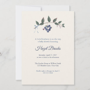 Invitación de Baby Shower Little Blueberry