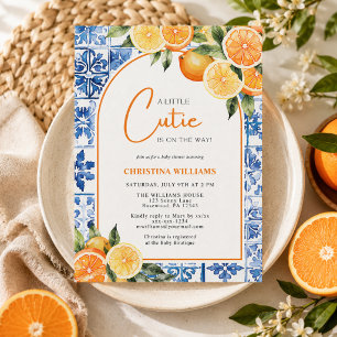 Invitación de Baby Shower Little Cutie Citrus