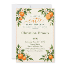 Invitación de Baby Shower Little Cutie Naranja