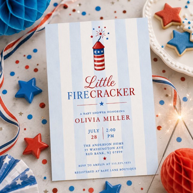 Invitación de Baby Shower Little Firecracker (Subido por el creador)