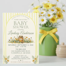 Invitación de Baby Shower Little Honey Baby con Ab