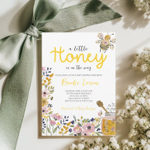 Invitación de Baby Shower Little Honey Bee