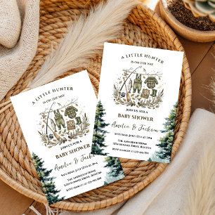 invitación de baby shower Little hunter is on the