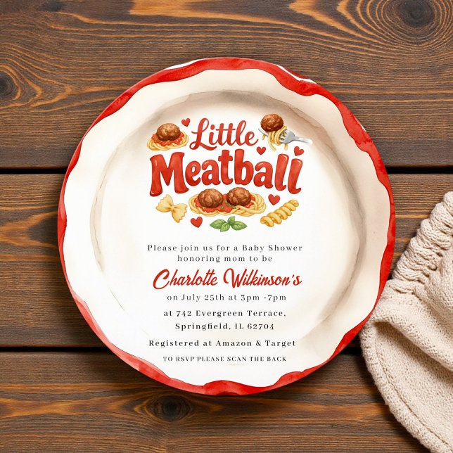 Invitación de Baby Shower Little Meatball (Subido por el creador)