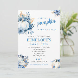Invitación de Baby Shower Little Pumpkin Baby con