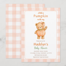 Invitación de Baby Shower Little Pumpkin Baby Girl