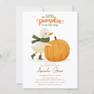 Invitación de Baby Shower Little Pumpkin Fall