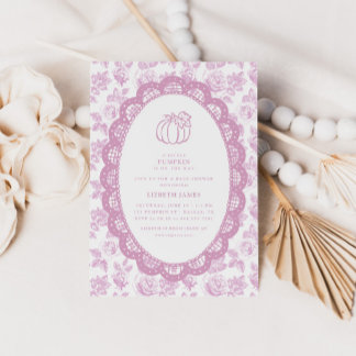 Invitación de Baby Shower Little Pumpkin Pink Toil