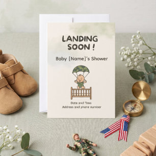 Invitación de Baby Shower Little Soldier — Camufla
