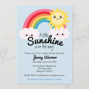 Invitación de Baby Shower Little Sunshine