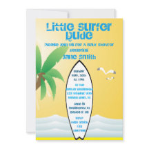Invitación de Baby Shower Little Surfer Dude