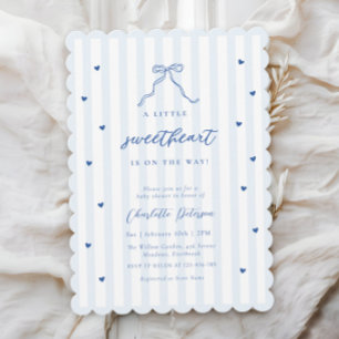 Invitación de Baby Shower Little Sweetheart Blue B