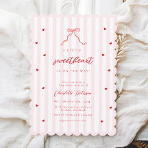 Invitación de Baby Shower Little Sweetheart Bow