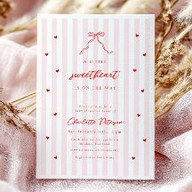 Invitación de Baby Shower Little Sweetheart Bow