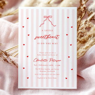 Invitación de Baby Shower Little Sweetheart Bow