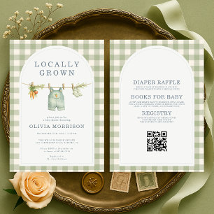 Invitación de Baby Shower Localmente Cultivado Tod