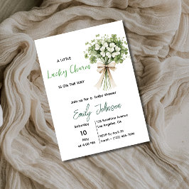 Invitación de Baby Shower Lucky Charm Verde Trébol