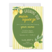 Invitación de Baby Shower Main Squeeze Lemon Baby
